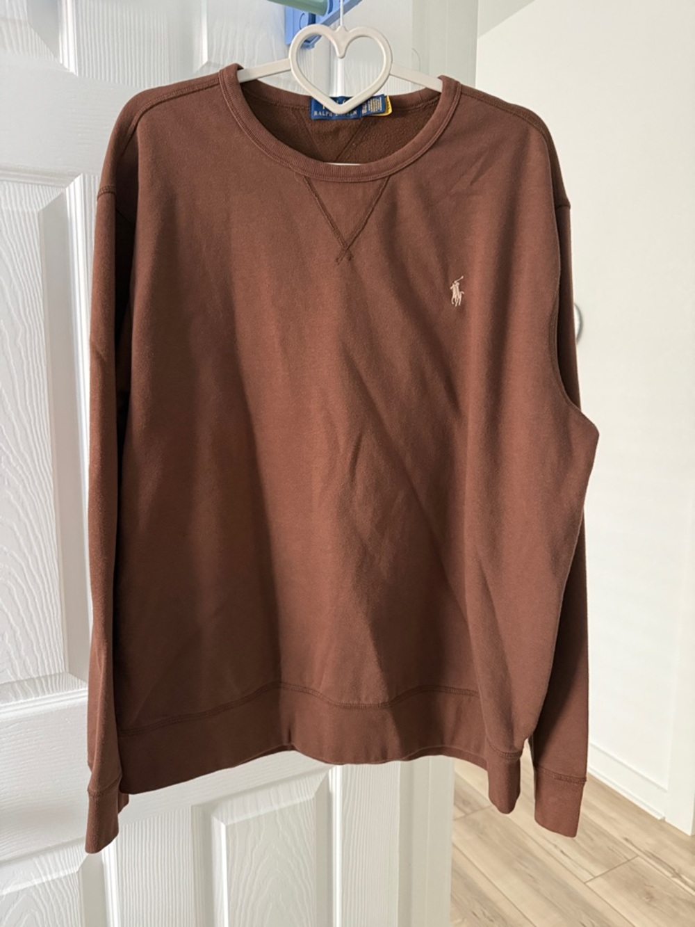 Ralph Lauren Chest Logo Brown Crewneck Sweatshirt
